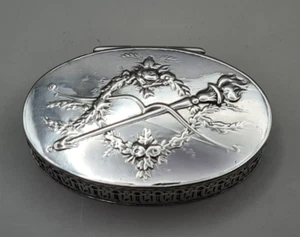 Antique French 800 Silver Snuff Box/Pill Box - Picture 1 of 18