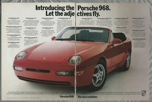 1992 PORSCHE 968 2-page advertisement, Porsche 968 convertible - Bild 1 von 3