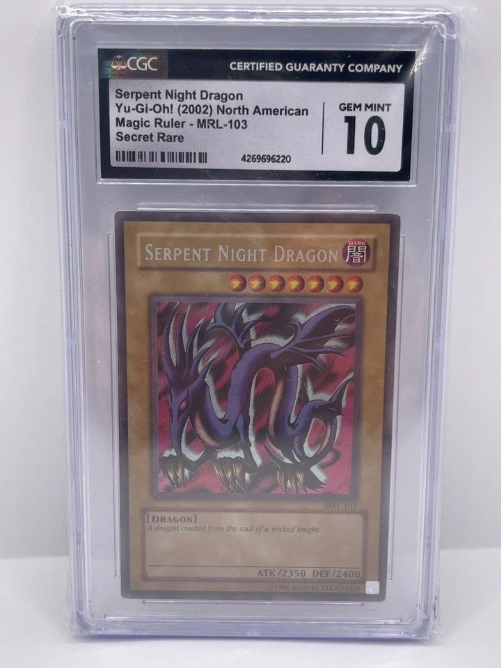 CGC 10 Gem - Serpent Night Dragon MRL-103 Unlimited Edition Secret YuGiOh PSA 10 - Image 1 of 2