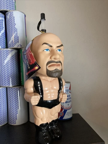 1998 RINGSIDE WWF 3D BIG SIPPER STONE COLD STEVE AUSTIN WATER BOTTLE W/ TAG Cover