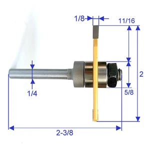 1 pc 1/4" SH 2" Diameter 1/8" Kerf Cut Off Deep 11/16 Slot Router Bit  sct-888 - Picture 1 of 12