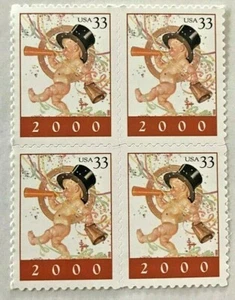 "YEAR 2000" - BLOCK OF FOUR 33 cent COMMEMORATIVE  STAMPS  - USPS MNH - Picture 1 of 2
