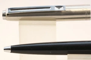Vintage Edelstahl 77 Kugelschreiber, fertig in schwarz mit gebürstetem Stahl - Bild 1 von 3