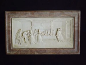 Bas Relief Stone Frieze Sculpture Victorian 14" Long 8" Tall Mint Condition - Picture 1 of 3