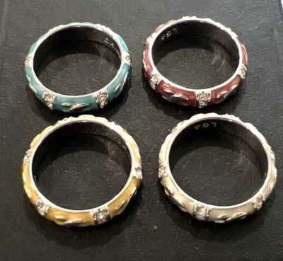 Anillo Apilables Cristal Esmaltado Lauren G Adams LGA Talla 6.5 Rosa Amarillo Azul Blanco Foto 1 de 3