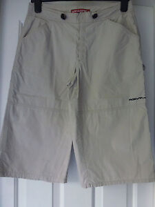 Roxy Quiksilver ladies 3/4 length trousers in beige size 3 100% cotton 