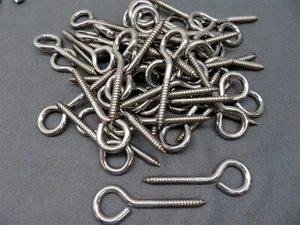 50  STAINLESS STEEL EYE LAG SCREWS     5/16 X 4" - Picture 1 of 3
