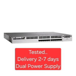 Cisco WS-C3850-12XS-S 12 Port GE SFP+ IP Base Switch DUAL Power Supply. TESTED - Picture 1 of 1