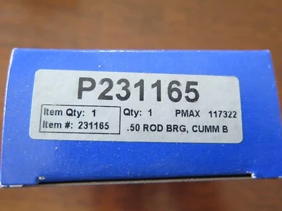 PowerMax P231165 .50mm Split  Rod Bearing Fits Cummins NOS (2C1-1) - Image 1 of 2