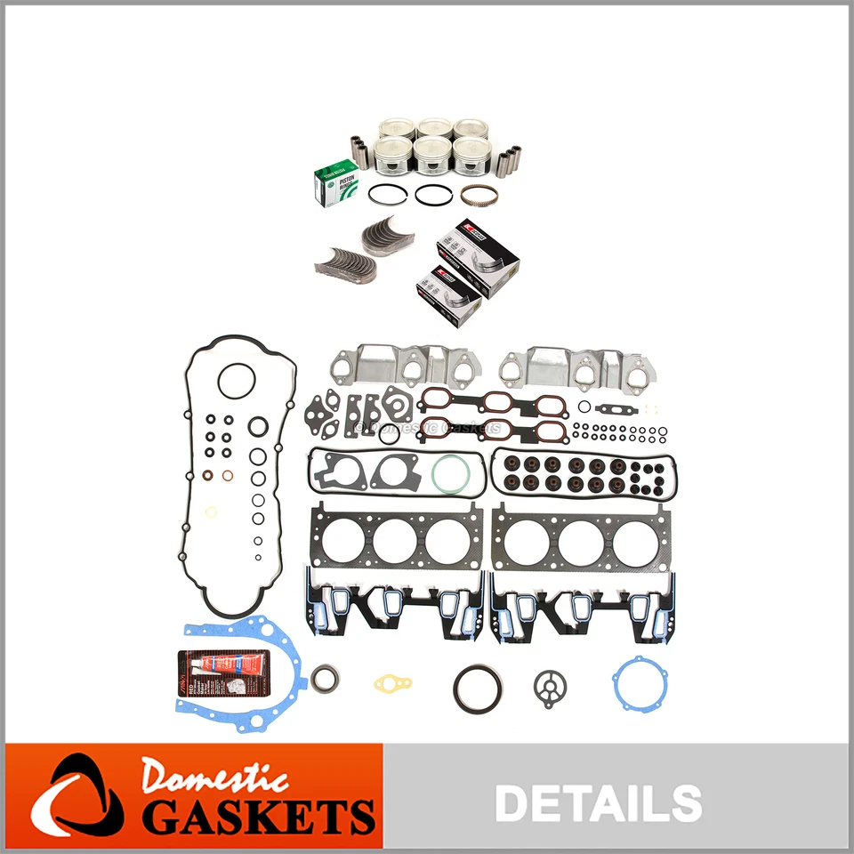 Juego completo de juntas rodamientos pistones aptos para 96-05 Chevrolet Pontiac Buick 3.4 OHV VIN E Foto 1 de 4