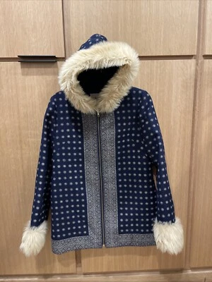 Anthropologie Madchen Skien Coat Jacket Fur Trim Ladies Medium - Image 1 of 4