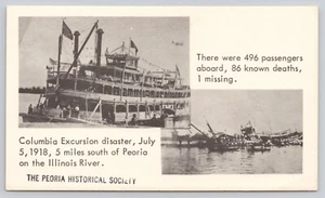 Postal Columbia Excursion Desastre 5 de julio de 1918 cerca de Peoria Illinois - Imagen 1 de 2
