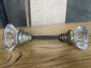 Pomo de puerta de vidrio de cristal vintage de 12 y 8 puntos perillas de 2" victorianas - Imagen 1 de 17