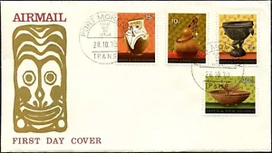 Juego de 4 artefactos de Papúa Nueva Guinea 1970 cubierta de primer día sin dirección, GC - Imagen 1 de 1