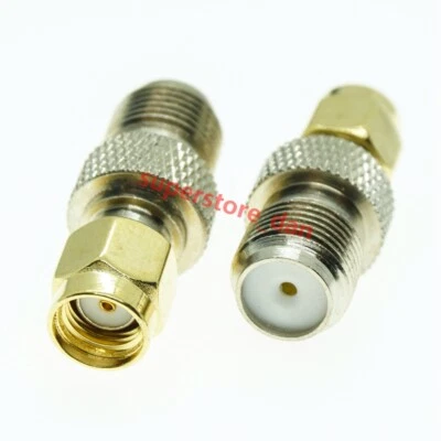 Adapter RP-SMA male plug to F Type jack female Straight lot RF Coax Connector - Image 1 of 4