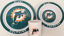 NFL Miami Dolphins 3pc Kids Dinner Set - Plate, Cup & Bowl, New