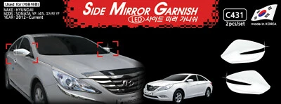 Chrome LED Side Mirror Cover Molding 2Pcs C431 Ems for Hyundai SONATA 2010~2013 - Image 1 of 4