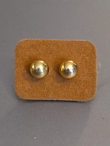 Lindos aretes de bola de oro amarillo macizo de 14K de 5 mm 0,36 gr marca de fabricantes desconocidos - Imagen 1 de 4