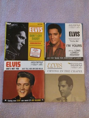 ELVIS PRESLEY RED VINYL 45s&PICTURE SLEEVES NEAR MINT-MINT LOT 4 B - Image 1 of 4