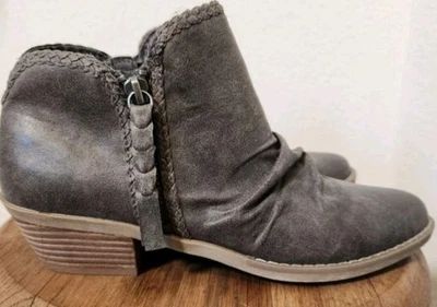 Botín Report Footwear Gris Detalle Acanalado Doble Cremallera TALLA 9 NUEVO Foto 1 de 4