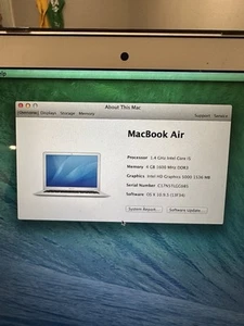 2014 Apple MacBook Air 13" 1.4GHz Core i5 4GB RAM 128GB SSD - Afbeelding 1 van 10