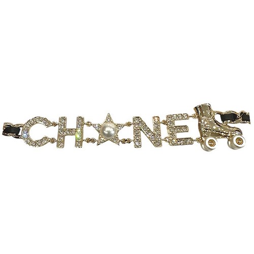 Collana CHANEL usata strass perle finte logo marchio cocco girocollo Abc634 24 Cruis