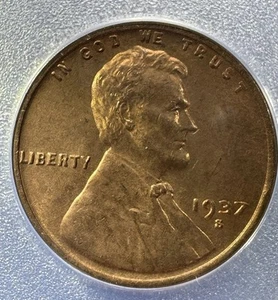 1937-S Lincoln Cent DDO-001 ANACS MS-64 - Picture 1 of 8
