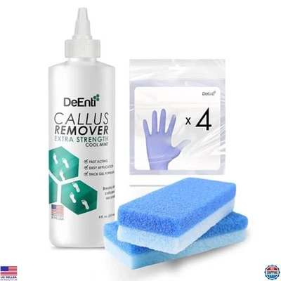 DeEnti Double Pumice Pack - Mint Callus Remover, 2 Pumice Stones & 4 Gloves - Image 1 of 4