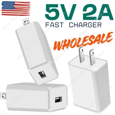 Lote de 5V2A 5V 2A 10W USB Cargador de Pared Adaptador de Alimentación Enchufe Fuente Carga Teléfono Foto 1 de 4