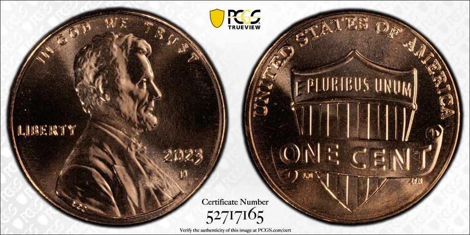 2023-D Lincoln Shield Cent - PCGS MS67+ GS - PCGS Population of 3 - Nice! 7165 - Image 1 of 4