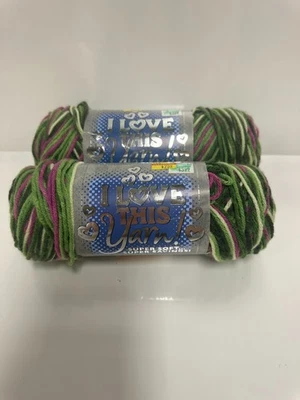 I Love This Yarn! Summer happens multicolor 5oz 251 yds green and purple - Image 1 of 4