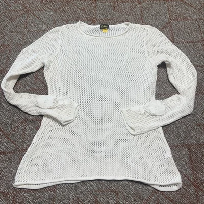 Suéter CABELAS Mujer Crochet Abierto Detalle Bordado Marfil Floral Talla Grande Foto 1 de 4