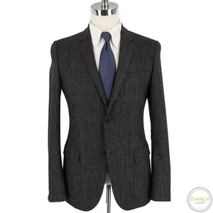 Gucci Black White Wool Boucle Textured Silk Scarf Lined 2Btn Jacket 36R $3600 - Picture 1 of 11