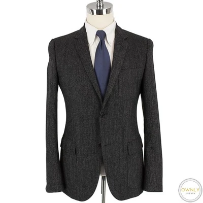 Gucci Black White Wool Boucle Textured Silk Scarf Lined 2Btn Jacket 36R $3600 - Image 1 of 4