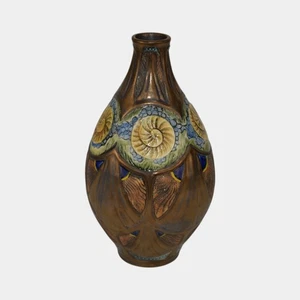 Calmwater Designs Stephanie Young Studio Art Pottery Ammonite Study Shell Vase - Picture 1 of 6