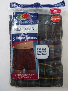 NEW 3-pk Fruit of the Loom Men's Boxer Plaid Big Man Size 3XB 50-52" - Picture 1 of 4