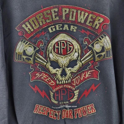 Sudadera con Capucha Horse Power Gear Para Hombres 2XL Negra Calavera Pistones Pullover Gráfico Sudadera Foto 1 de 4