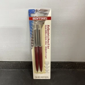 Sheaffer Sentinel Ballpoint & Pencil Set Maroon Med .7mm - Picture 1 of 5