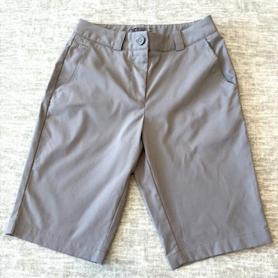 Шорты для гольфа женские Nike размер 0 хаки Dri Fit Tour Performance плоские спереди бермуды - Изображение 1 из 4