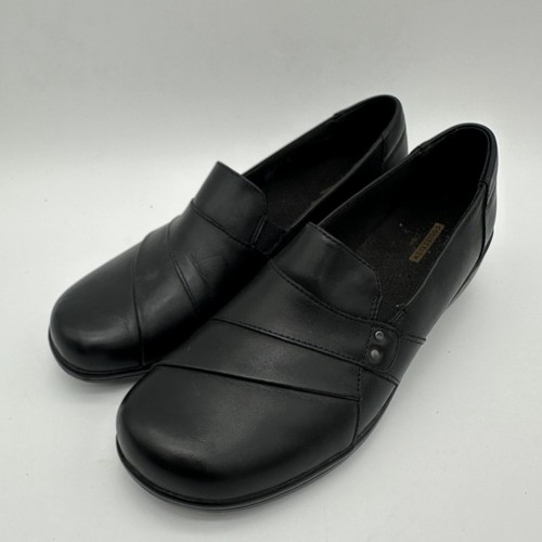 Mocassini Clarks May Marig donna neri taglia 10 slip on zeppa con scatola originale