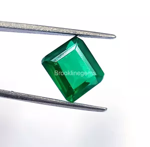 Lab-Created 11-13Ct Heated Green Tourmaline Emerald Shape Loose Gemstone 24N - Picture 1 of 5