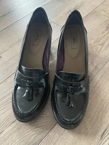 Mexx stabile Damen Pumps Gr. 38 Leder Schwarz mit lila Nähten - Bild 1 von 4
