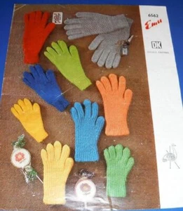 Emu DK Family Gloves Knitting Pattern 6562 - Picture 1 of 1