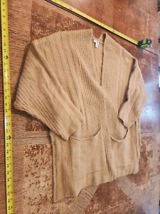 Topshop Brown Beige Lightweight Knit Long Open Cardigan Medium #S28