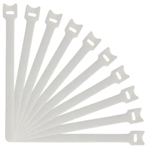 NavePoint 10 Inch Hook and Loop Cable Ties - 25 Pack -white - Afbeelding 1 van 5