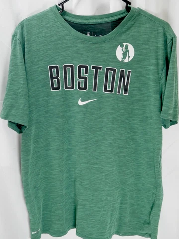 Boston Celtics Shirt Mens Large Green NBA Nike Drifit Center Swoosh Casual Cover