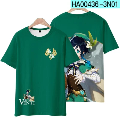 Camiseta Otaku Anime Genshin Impact Barbatos Dibujos Animados Figura Manga Corta Regalo Foto 1 de 4