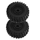 2PCS 1.9 Inch Metal Wheel Rims Hubs And 96mm Rubber Tires Set For Tamiya CC0 DS0