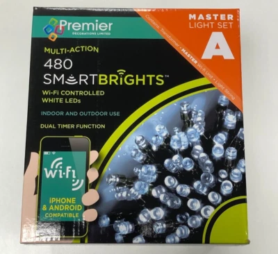 Premier Christmas Lights Wifi 480 LED White Dual Timer Master Set A - Image 1 of 4