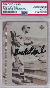 Tarjeta firmada por Buck O’Neil HOF PSA/ADN cubierta superior autógrafo ligas negras - Imagen 1 de 1